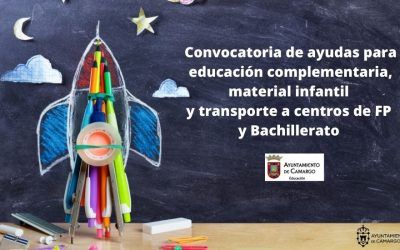 Publicadas en el BOC las convocatorias de ayudas para educación complementaria, material infantil y transporte a centros de FP y Bachillerato del Ayuntamiento de Camargo.